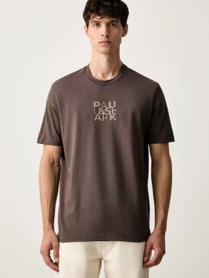 Paul&Shark T-shirt męski bawełniany brązowy