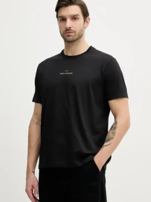 Paul&Shark t-shirt męski kolor czarny z nadrukiem C0P1240