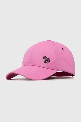 Paul Smith czapka bawełniana kolor różowy gładka