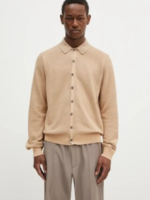 Paul Smith kardigan z domieszką lnu kolor beżowy M1R-258Z-P02681