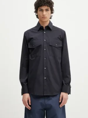 Paul Smith koszula bawełniana męska kolor granatowy regular z kołnierzykiem klasycznym M1R-389Z-P02630