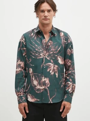 Paul Smith koszula męska kolor zielony slim z kołnierzykiem klasycznym M1R-006L-N02517