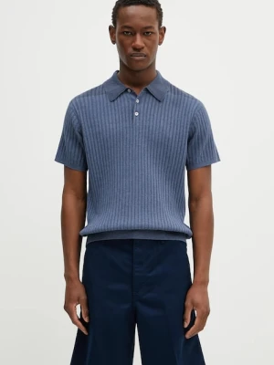 Paul Smith polo bawełniane męski kolor niebieski gładki M1R-267Z-P02679