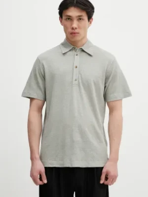 Paul Smith polo lniane męski kolor szary gładki M1R-446Z-P01764