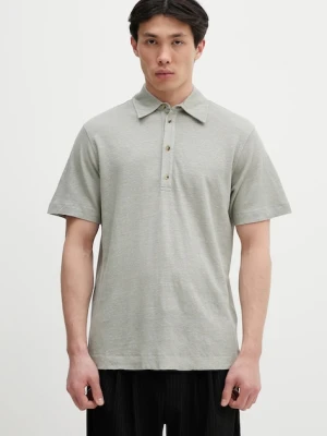 Paul Smith polo lniane męski kolor szary gładki M1R-446Z-P01764