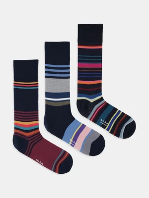 Paul Smith skarpetki 3-pack kolor granatowy M1A-SOCK-T3STRP