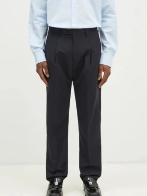 Paul Smith spodnie z domieszką wełny męskie kolor granatowy dopasowane M1R-408Z-P02571