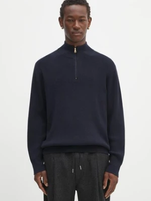Paul Smith sweter wełniany 0 męski kolor granatowy z półgolfem M1R-534Z-T02763