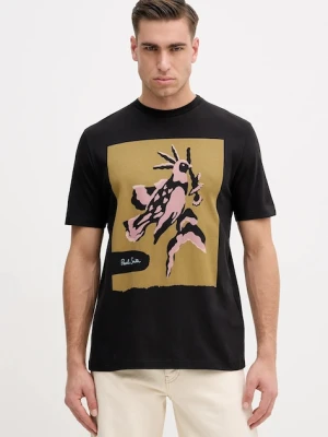 Paul Smith t-shirt bawełniany męski kolor czarny z nadrukiem M1R-919T-TP4931