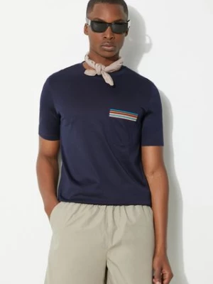 Paul Smith t-shirt bawełniany męski kolor granatowy gładki M1R-306U-H00088