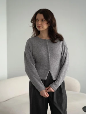 Paula Cardi – taliowany sweter-żakiet z czystej wełny / rayon / tencel LAÏF