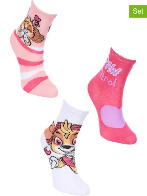 Paw Patrol Skarpety (3 pary) "Psi patrol" w kolorze jasnoróżowo-różowo-białym rozmiar: 23-26