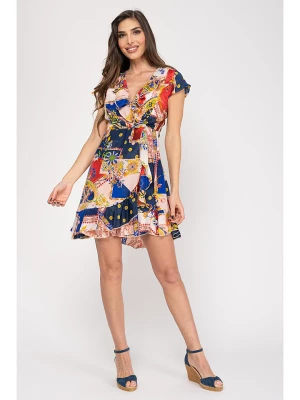 Peace & Love Sukienka w kolorze granatowo-jasnoróżowym rozmiar: L