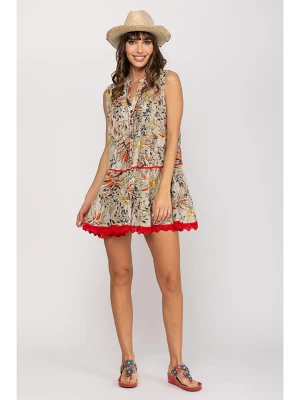 Peace & Love Sukienka w kolorze oliwkowo-czerwonym rozmiar: L