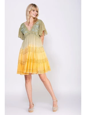 Peace & Love Sukienka w kolorze oliwkowo-żółtym rozmiar: M