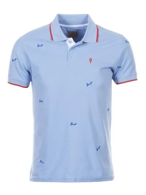 Peak Mountain Koszulka polo "Clamar" w kolorze błękitnym rozmiar: L