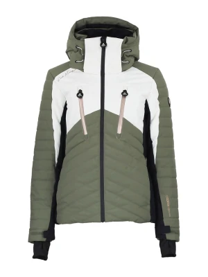 Peak Mountain Kurtka narciarska "Acharme" w kolorze oliwkowo-białym rozmiar: XXL