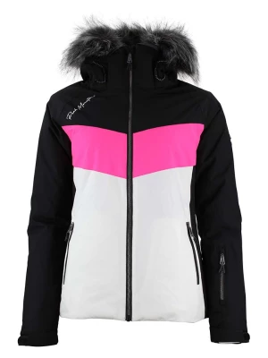 Peak Mountain Kurtka narciarska "Afidol" w kolorze czarno-różowo-białym rozmiar: XL