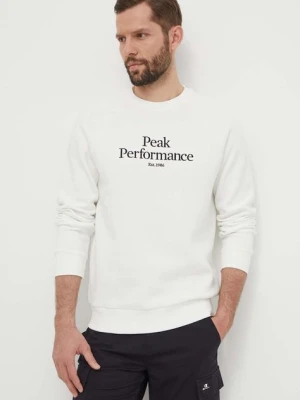 Peak Performance bluza męska kolor biały z aplikacją