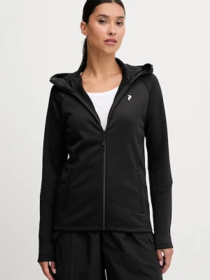 Peak Performance bluza Rider damska kolor czarny z kapturem gładka G80574