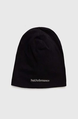 Peak Performance czapka bawełniana kolor czarny z cienkiej dzianiny bawełniana