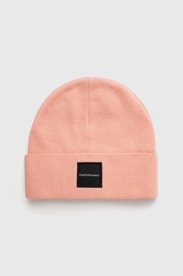 Peak Performance czapka wełniana Switch kolor różowy wełniana