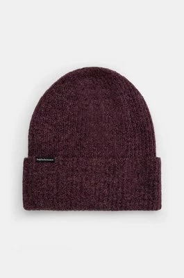 Peak Performance czapka wełniana Woolblend Hat kolor fioletowy z cienkiej dzianiny wełniana G80628