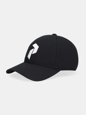 Peak Performance czapka z daszkiem bawełniana kolor czarny z aplikacją