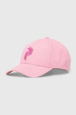 Peak Performance czapka z daszkiem bawełniana kolor różowy z aplikacją