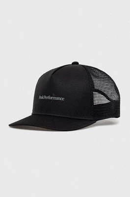 Peak Performance czapka z daszkiem kolor czarny z nadrukiem