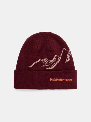 Peak Performance czapka z dodatkiem wełny kolor bordowy G79880