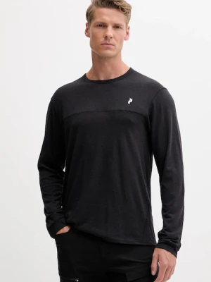 Peak Performance longsleeve sportowy kolor czarny gładki G80182