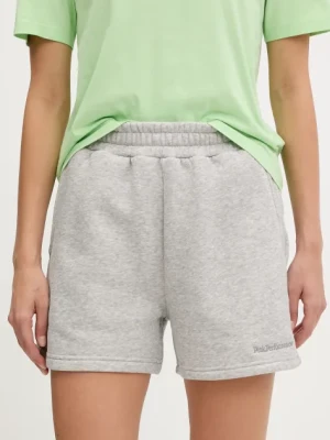 Peak Performance szorty damskie kolor szary gładkie high waist