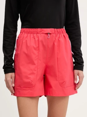 Peak Performance szorty outdoorowe damskie kolor czerwony gładkie high waist G80109