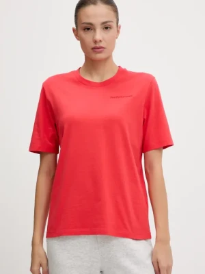 Peak Performance t-shirt bawełniany damski kolor czerwony