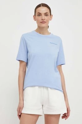 Peak Performance t-shirt bawełniany damski kolor niebieski