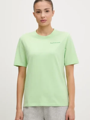 Peak Performance t-shirt bawełniany damski kolor zielony