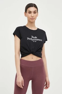 Peak Performance t-shirt bawełniany kolor czarny