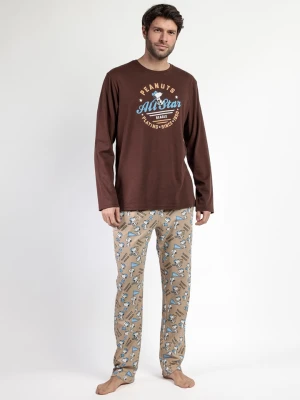 Peanuts Piżama "Peanuts" w kolorze brązowo-jasnobrązowym rozmiar: XXL