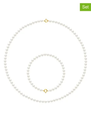 Pearl Addict 2-częściowy zestaw biżuterii z perłami w kolorze białym rozmiar: onesize
