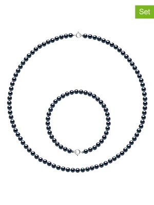 Pearl Addict 2-częściowy zestaw biżuterii z perłami w kolorze tahiti rozmiar: onesize