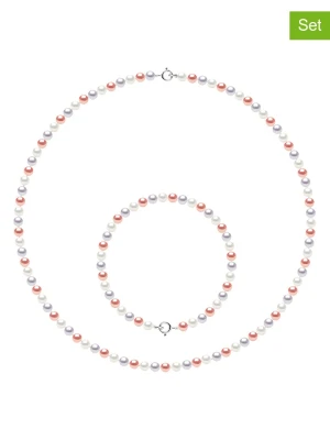 Pearl Addict 2-częściowy zestaw biżuterii z perłami w różnych kolorach rozmiar: onesize