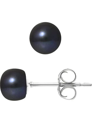 Pearl Addict Kolczyki-wkrętki z perłami w kolorze granatowym rozmiar: onesize