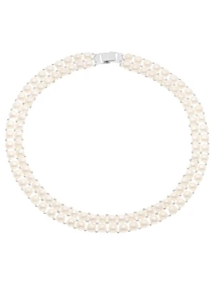 Pearl Addict Naszyjnik z perłami w kolorze białym - dł. 40 cm rozmiar: onesize