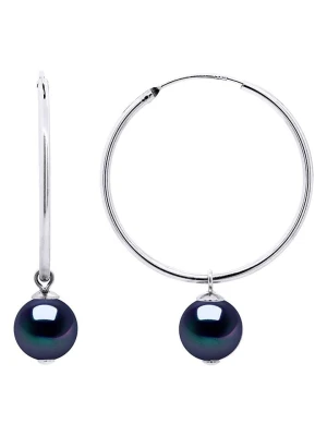 Pearl Addict Srebrne kolczyki-kreole z perłami rozmiar: onesize