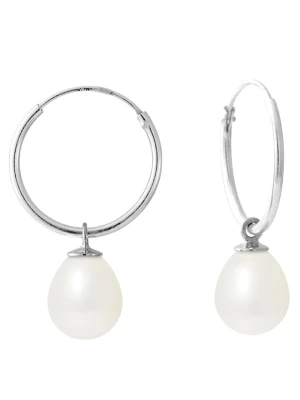 Pearl Addict Srebrne kolczyki-kreole z perłami rozmiar: onesize