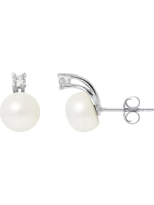 Pearl Addict Srebrne kolczyki-wkrętki z kryształkami i perłami rozmiar: onesize