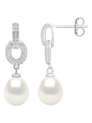 Pearl Addict Srebrne kolczyki-wkrętki z perłami i cyrkoniami rozmiar: onesize