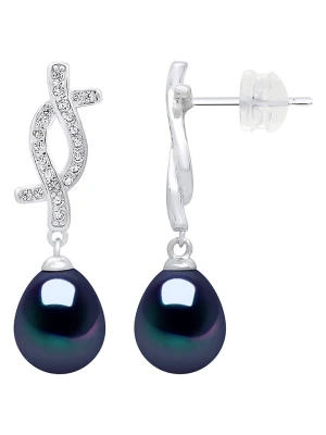 Pearl Addict Srebrne kolczyki-wkrętki z perłami i cyrkoniami rozmiar: onesize