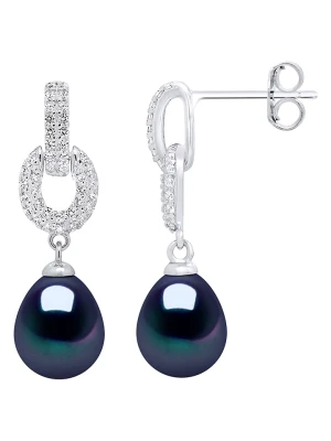 Pearl Addict Srebrne kolczyki-wkrętki z perłami i cyrkoniami rozmiar: onesize